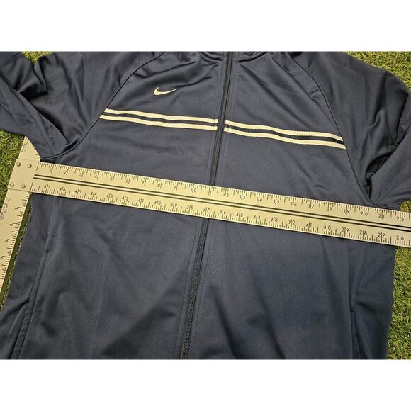Nike Team Track Jacket Mens Sz Medium Blue White Stripe Swoosh Logo EUC Full Zip - Picture 5 of 7